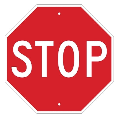 Brady STOP Signs, 18w x 18h, White on Red (262-113280)