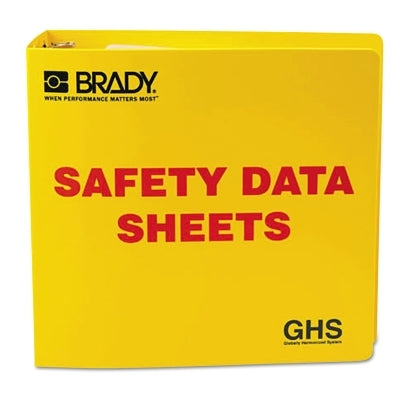 Brady GHS Safety Data Sheet Binders, English, 3 in, Yellow (262-121184)
