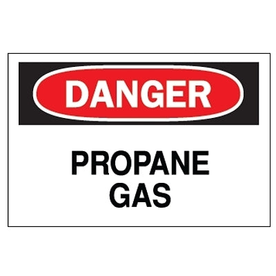 Brady Chemical & Hazardous Material Signs, Danger, Propane, White/Red/Black (262-22341)