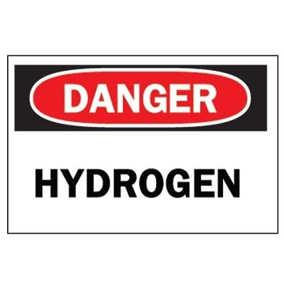 Brady Chemical & Hazardous Material Signs, Danger/Hydrogen, White/Red/Black (262-25451)