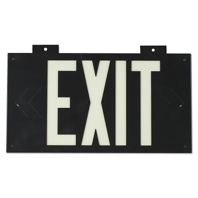 Brady Glo High Performance Glow-In-The-Dark Exit Signs, Black, Single Face (262-38097)
