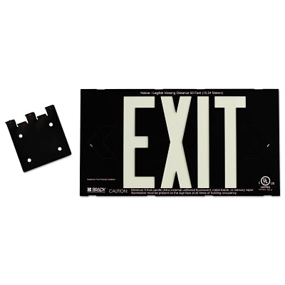 Brady Glo High Performance Glow-In-The-Dark Exit Signs, Black, Double Face (262-38098)