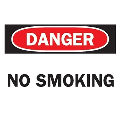 Brady Health & Safety Signs, Danger - No Smoking, 7X10 Fiberglass (262-47171)