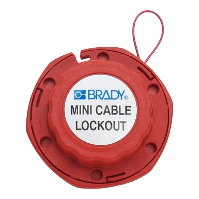 Brady Mini Cable Lockouts with Metal Cables, 0.31 in Dia. Shackle, 8ft Cable, Red (262-50940)