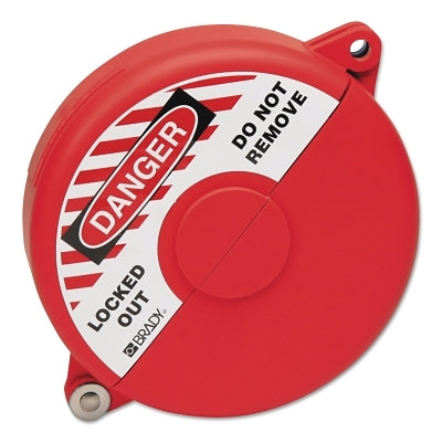 Brady Gate Valve Lockouts, 2 1/2 in - 5 in Handle Size, Red (262-65561)
