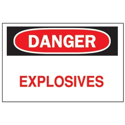 Brady Chemical & Hazardous Material Signs, Danger, Explosives, White/Red/Black (262-75639)