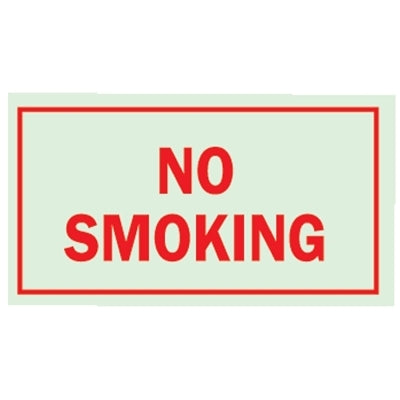 Brady Glo Glow-In-The-Dark Safety Signs, No Smoking, Glow Background/Red Text (262-80248)