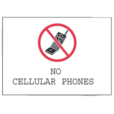 Brady Phone Signs, No Cellular Phones, White/Red/Black (262-95503)