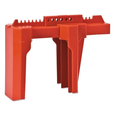 Brady 4-Legged Ball Valve Lockouts, 0.313 in Dia. Shackle, 4.44w x 12d x 8.66h, Red (262-BS08A-RD)