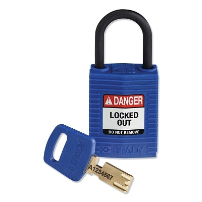 Brady SafeKey Compact Nylon Lockout Padlocks (262-CPT-BLU-25PL-KD)