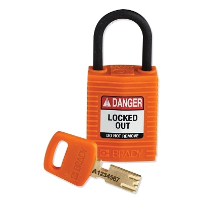 Brady SafeKey Compact Nylon Lockout Padlocks (262-CPT-ORG-25PL-KD)