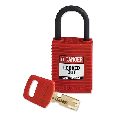 Brady SafeKey Compact Nylon Lockout Padlocks (262-CPT-RED-25PL-KD)