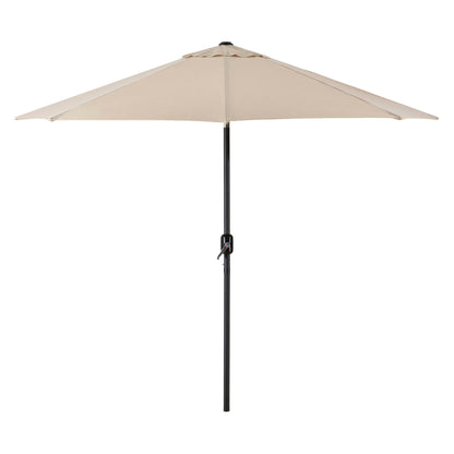 Global Industrial Outdoor Umbrella with Tilt Mechanism, Olefin Fabric, 8-1/2'W, Tan (WB262071)