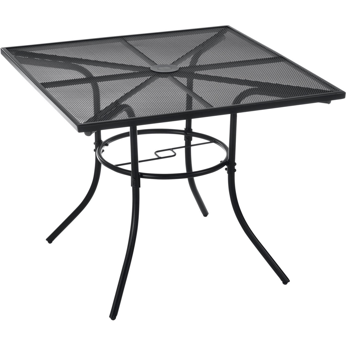 Global Industrial 36" Square Outdoor Café Table, Steel Mesh, Black (WB262079)