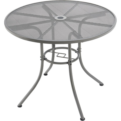 Global Industrial 36" Round Outdoor Café Table, Steel Mesh, Gray (WB262080GY)