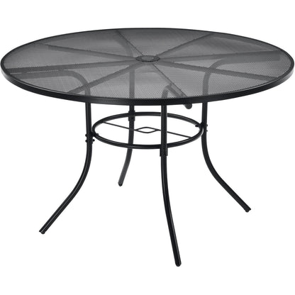 Global Industrial 48" Round Outdoor Café Table, Steel Mesh, Black (WB262082)