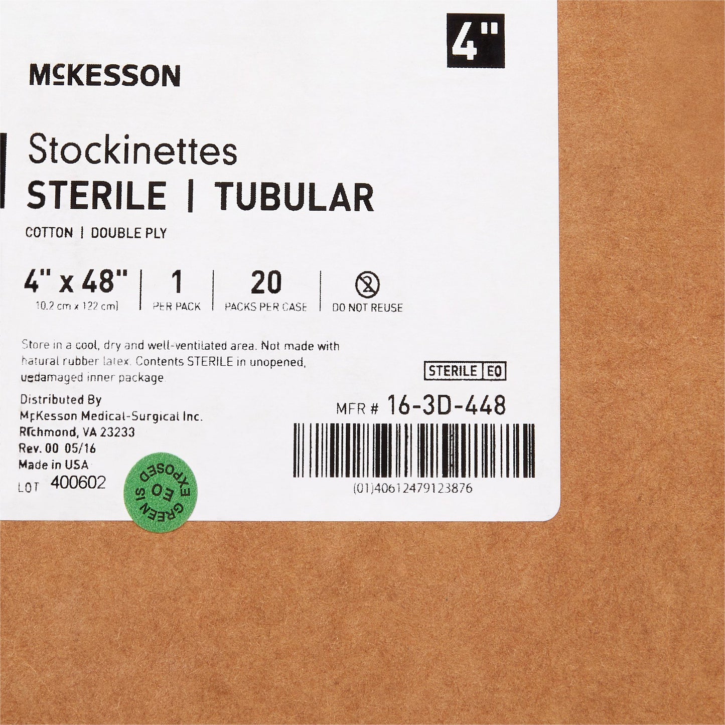 McKesson Surgical Stockinette Tubular 4 X 48 Inch Sterile (460831_CS)