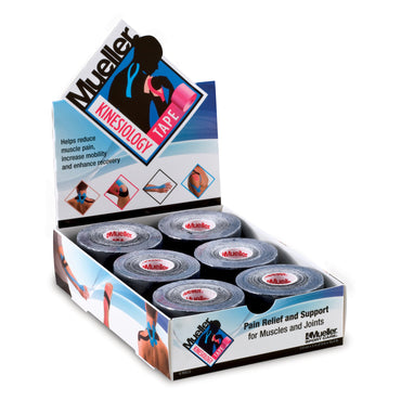 Mueller® Kinesiology Tape Black 2 Inch X 5 Yard Cotton NonSterile (806784_EA)