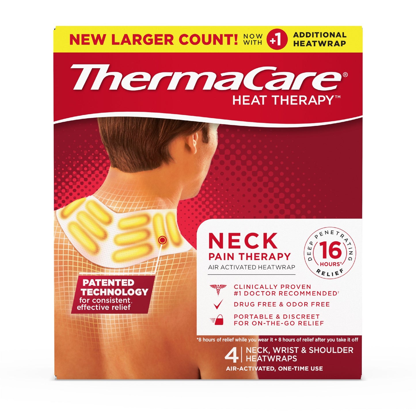 ThermaCare® HeatWraps Instant Hot Patch Neck / Shoulder / Wrist One Size Fits Most Nonwoven Material Cover Disposable (1242366_CS)