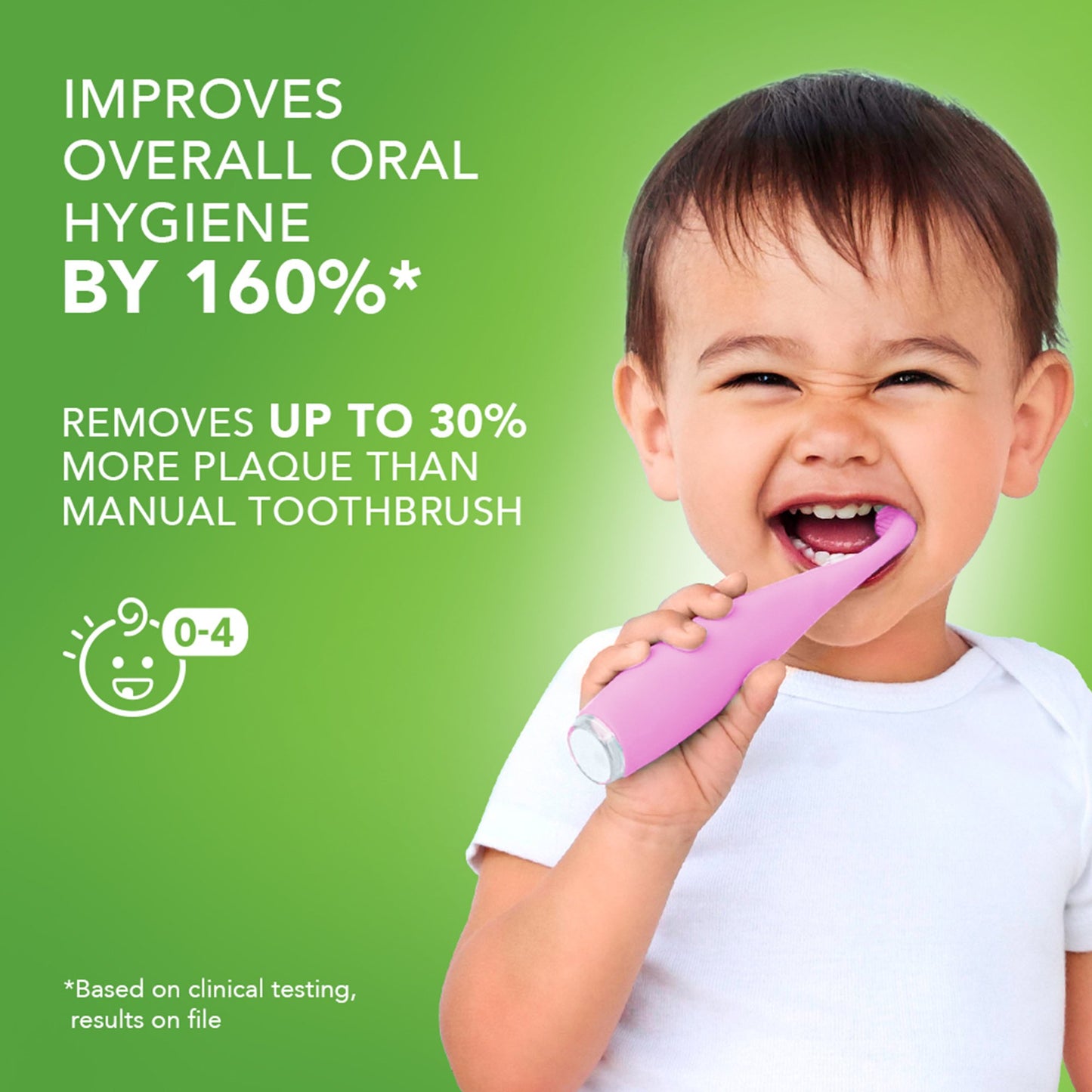 ISSA™ baby Sonic Toothbrush Pearl Pink Bunny Ages Birth to 4 Years Silicone (1252888_EA)