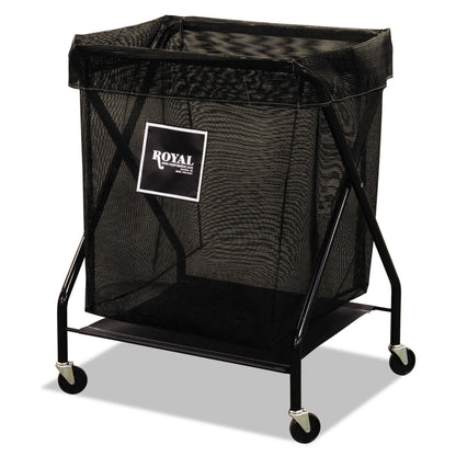 Royal Basket Trucks X-Frame Cart, Synthetic Fabric, 6-Bushel, 7.47 cu ft Bin, 20" x 26" x 36", Black (RBTL6KKXXMA3ONN)