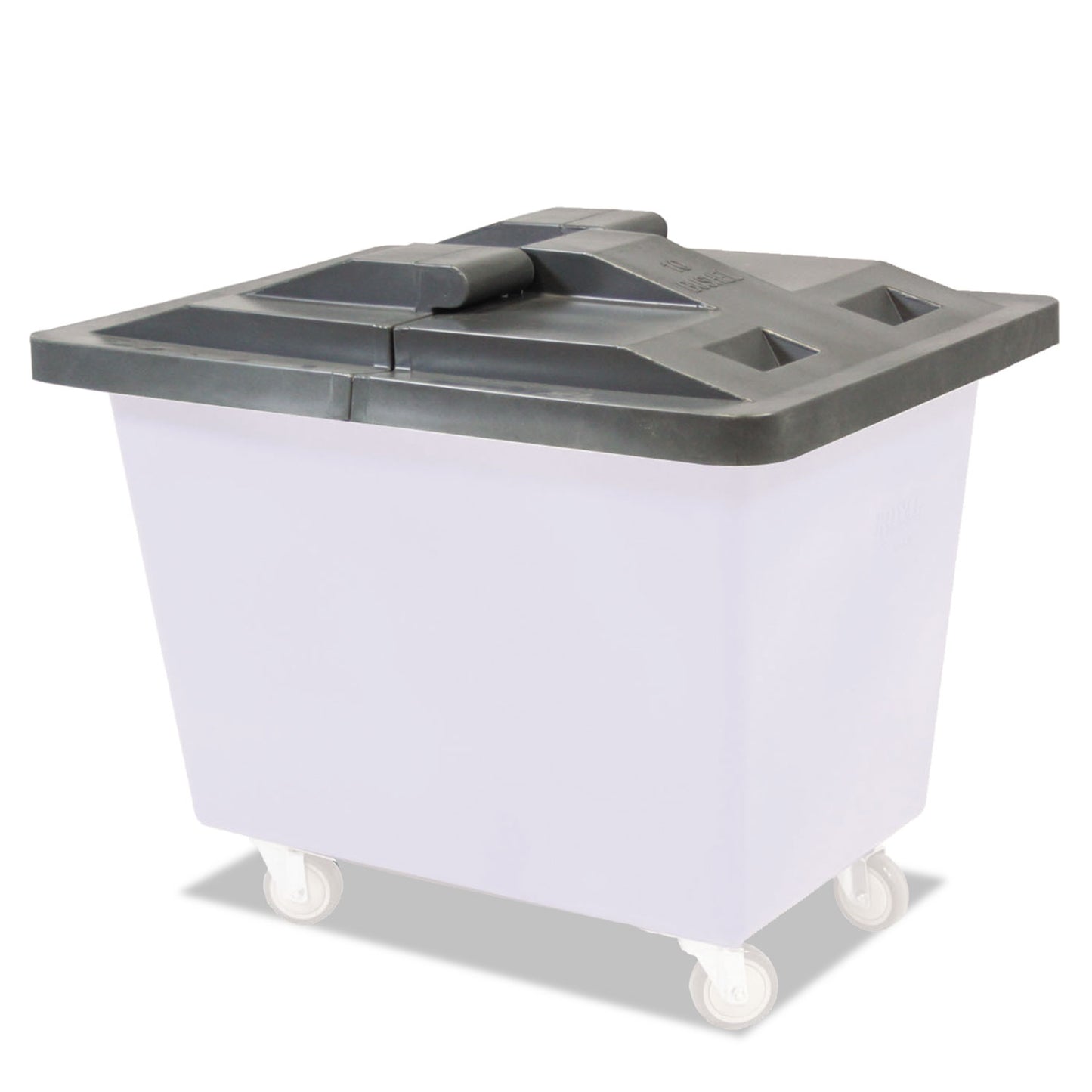 Royal Basket Trucks Poly Hinged Lids, 6 Bushel, Polyethylene/Steel, Gray (RBTL06GRXLDN)
