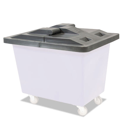 Royal Basket Trucks Poly Hinged Lids, 6 Bushel, Polyethylene/Steel, Gray (RBTL06GRXLDN)