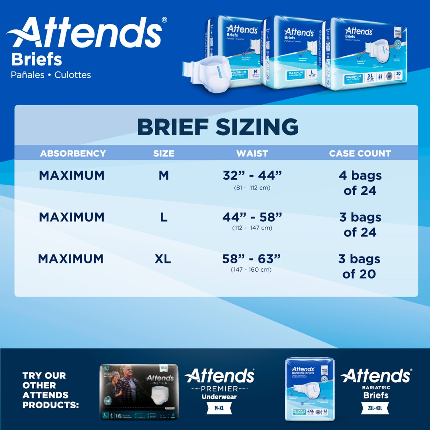 Attends® Unisex Incontinence Brief X-Large Disposable Heavy Absorbency (959160_BG)