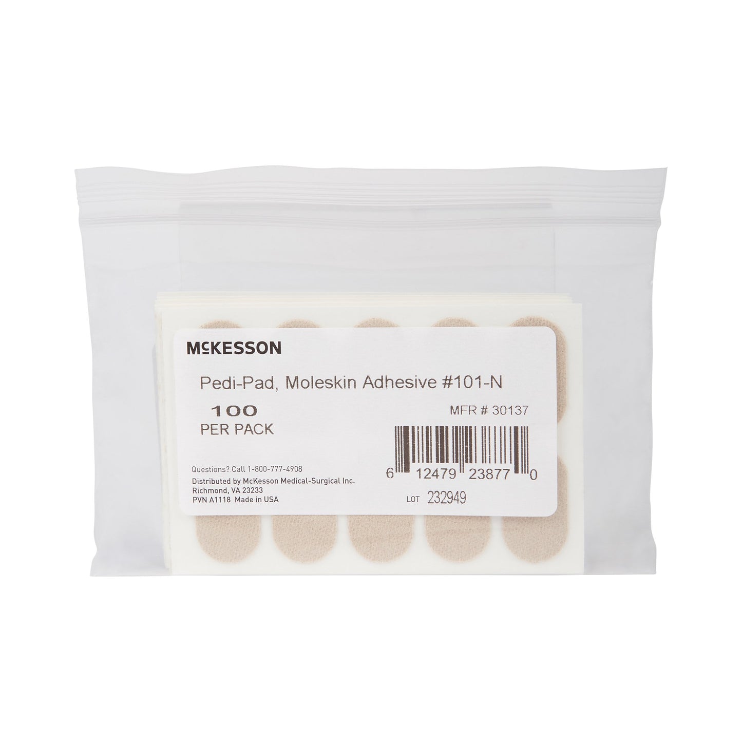 McKesson Pedi-Pad Protective Pad Size 101 Narrow Adhesive (1111084_PK)