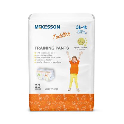 McKesson Unisex Toddler Training Pants Pull On with Tear Away Seams Size 3T to 4T Disposable Heavy Absorbency (1144482_CS)