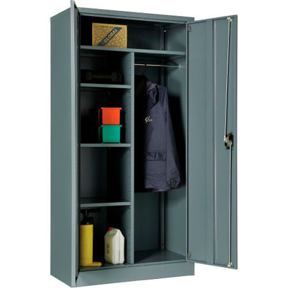 Global Industrial Combination Storage Cabinet, 36"W x 18"D x 72"H, Gray, Assembled (WB269879GY)
