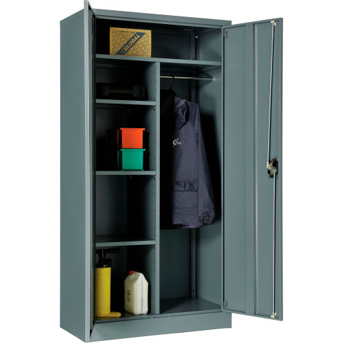 Global Industrial Combination Storage Cabinet, 36"W x 18"D x 72"H, Gray, Unassembled (WB269878GY)