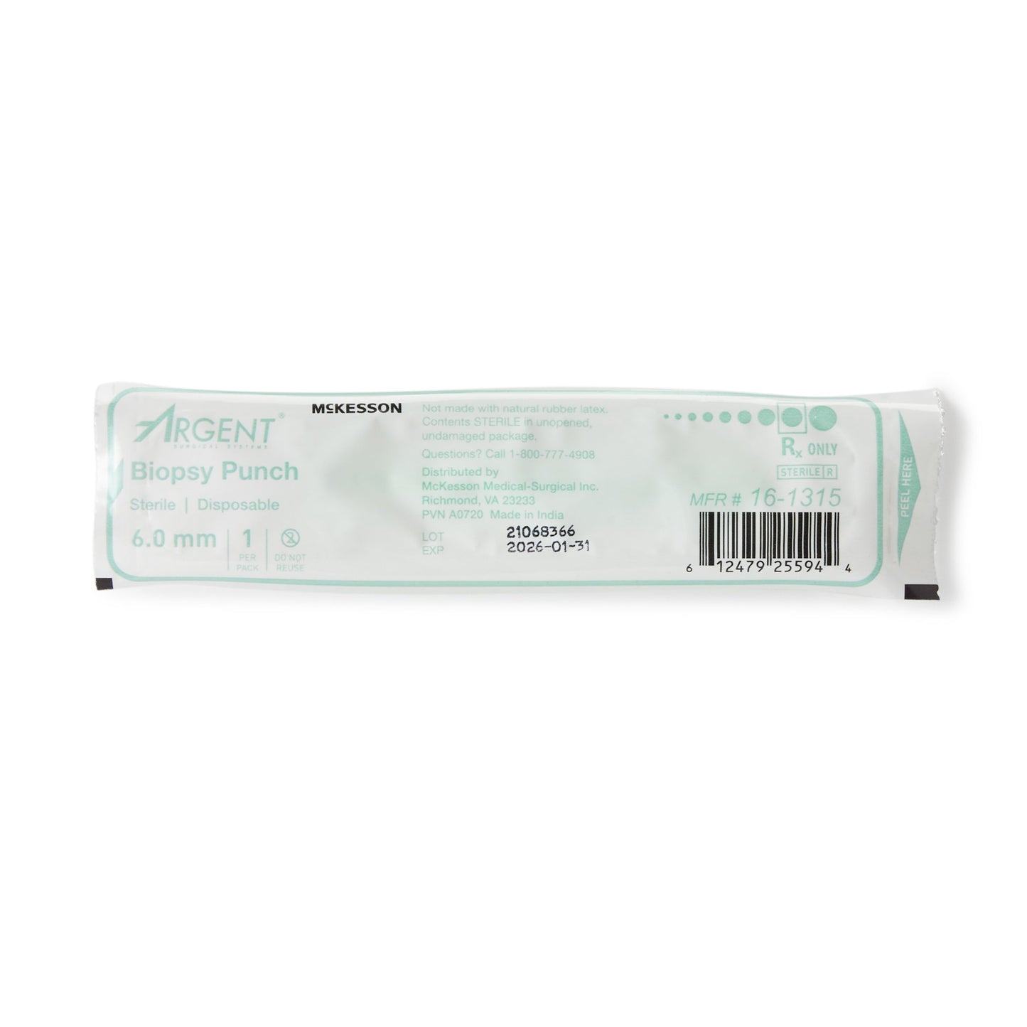McKesson Argent™ Biopsy Punch Dermal 6 mm (1175177_CS)