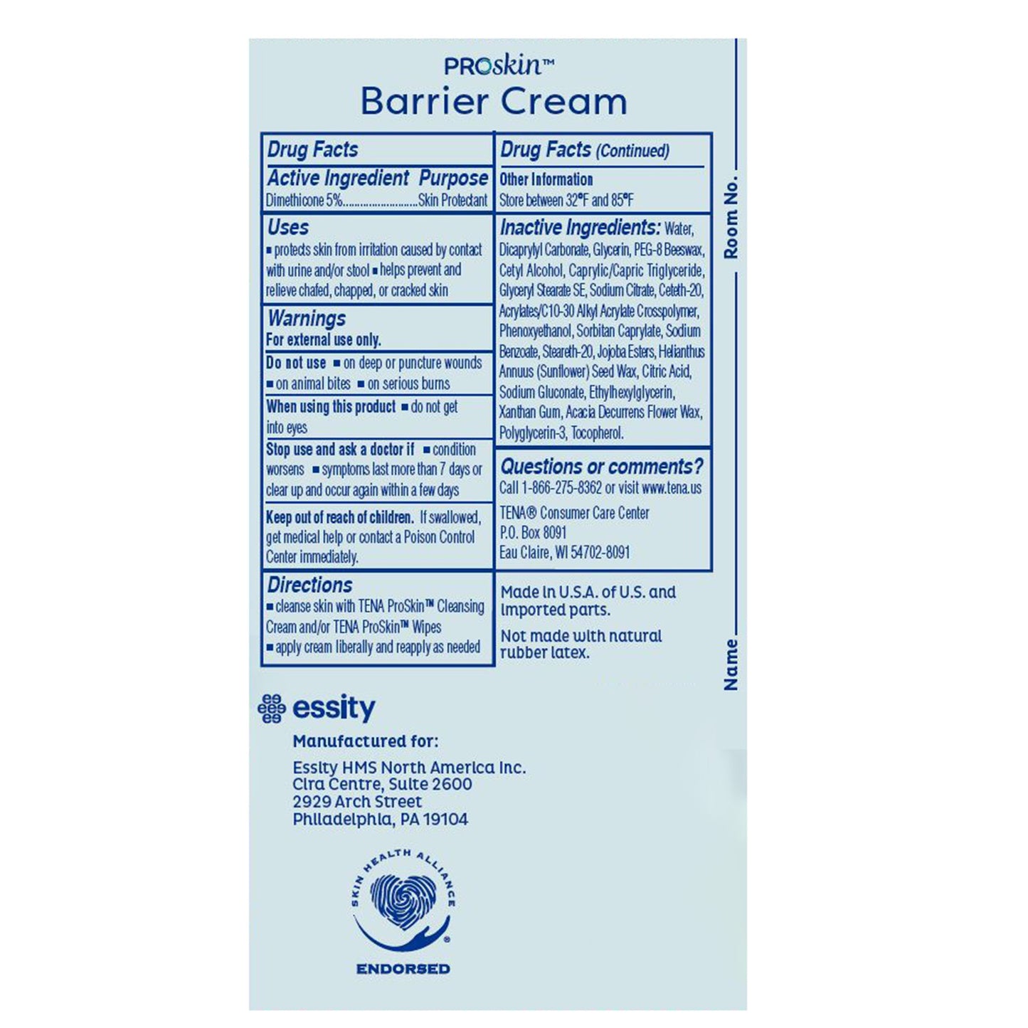 Tena® Proskin™ Barrier Cream Skin Protectant 3.4 oz. Tube Unscented Cream (1200278_EA)