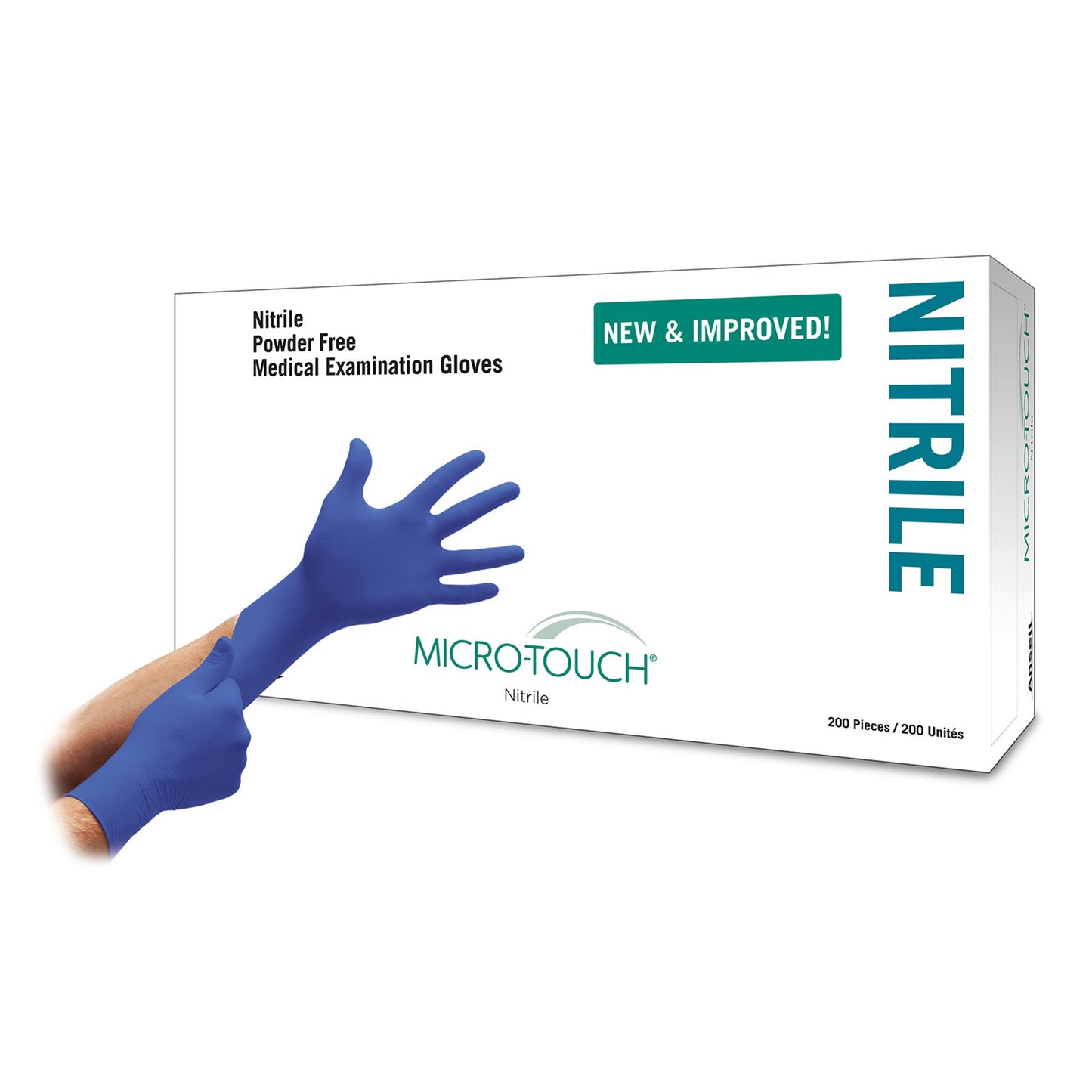 Micro-Touch® Nitrile Exam Glove Small NonSterile Nitrile Standard Cuff Length Textured Fingertips Blue Chemo Tested (703150_CS)