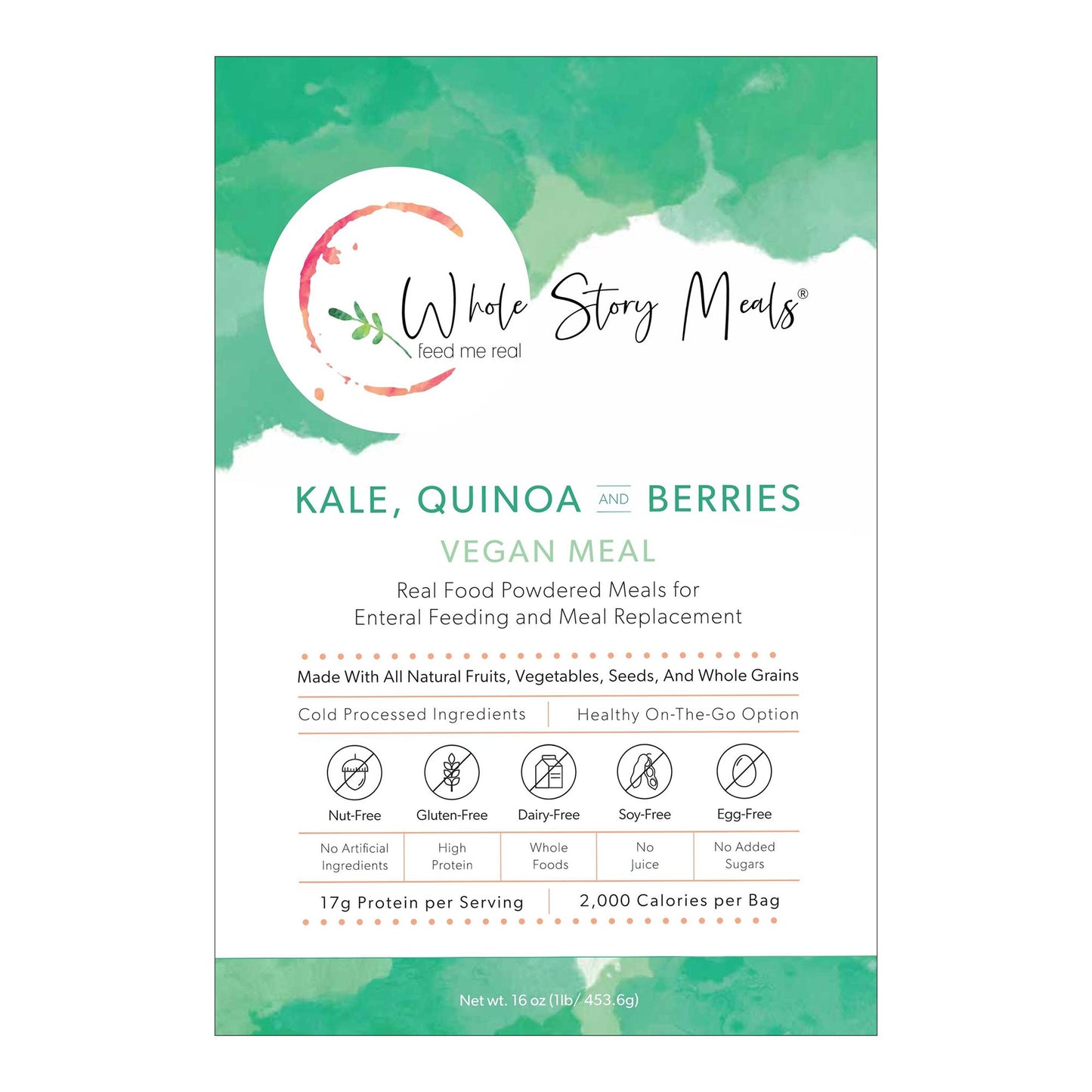 Whole Story Meals Oral Supplement Kale Quinoa Berry Flavor 16 oz. Pouch Powder (1223928_CS)