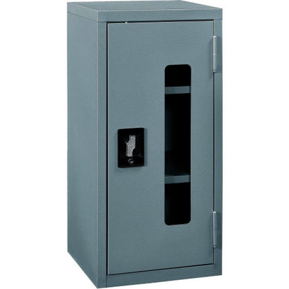 Global Industrial Clear View Wall Storage Cabinet, 13-3/4"W x 12-3/4"D x 30"H, Assembled, Gray (WB270017GY)