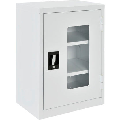 Global Industrial Clear View Wall Storage Cabinet, 18"W x 12"D x 26"H, Assembled, Off White (WB270018WH)