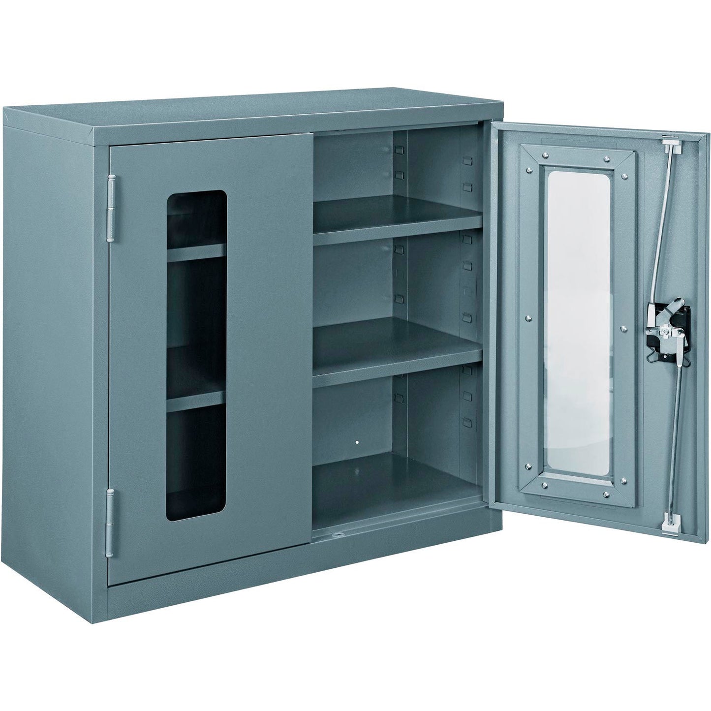 Global Industrial Clear View Wall Storage Cabinet, 30"W x 12"D x 30"H, Assembled, Gray (WB270019GY)