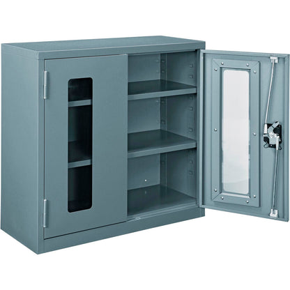 Global Industrial Clear View Wall Storage Cabinet, 30"W x 12"D x 30"H, Assembled, Gray (WB270019GY)