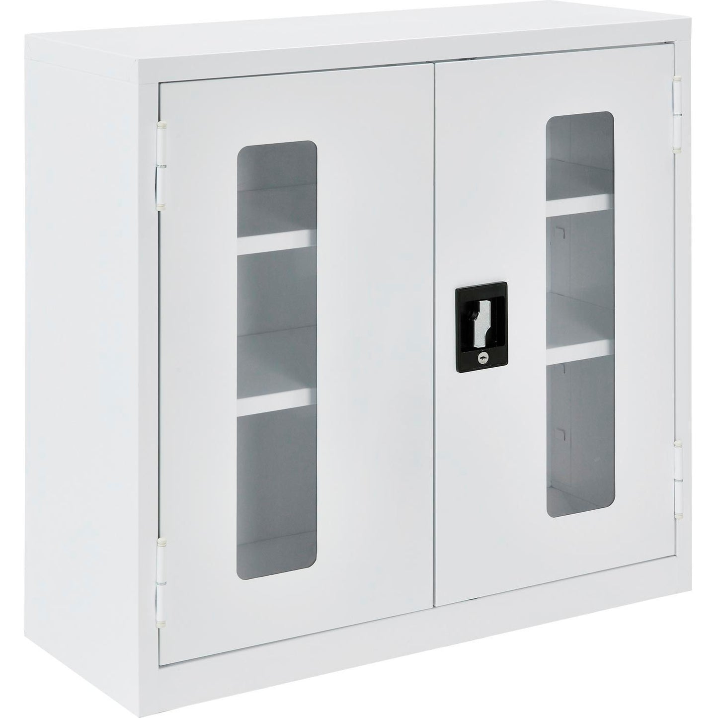 Global Industrial Clear View Wall Storage Cabinet, 30"W x 12"D x 30"H, Assembled, Off White (WB270019WH)