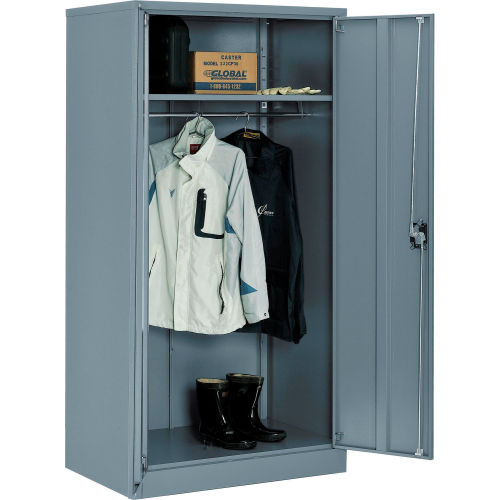 Global Industrial Wardrobe Cabinet Easy Assembly 36x24x72 Gray (WB270033GY)