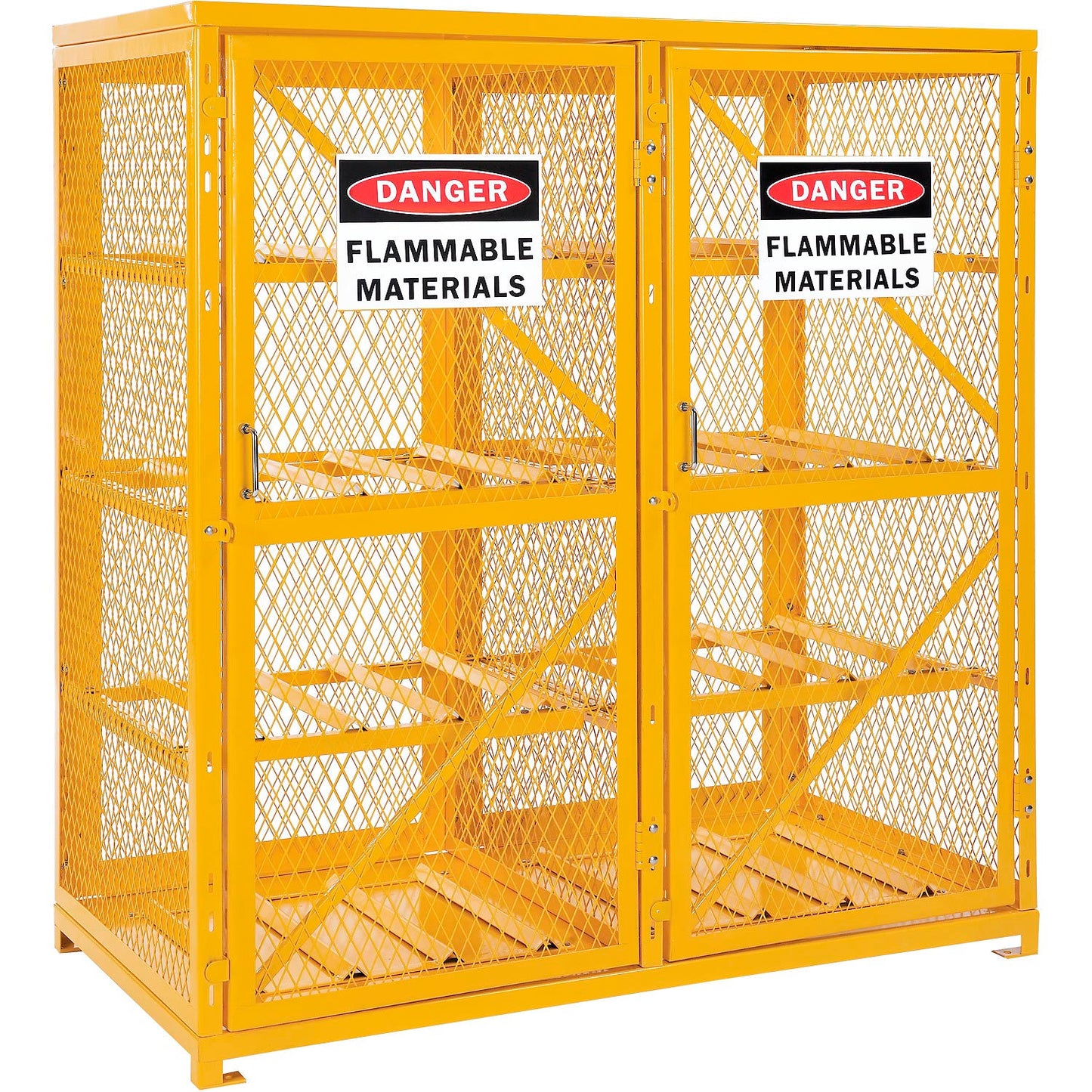 Global Industrial Cylinder Storage Cabinet DBL Door Horizontal 16 Cylinder Cap. Assembled (WB493354)