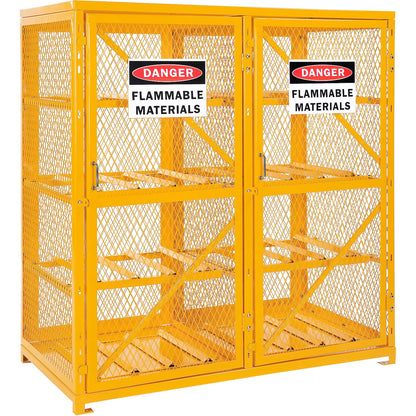 Global Industrial Cylinder Storage Cabinet DBL Door Horizontal, 16 Cylinder Capacity (WB270254)