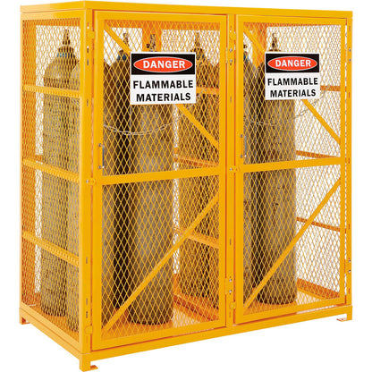 Global Industrial Cylinder Storage Cabinet DBL Door Vertical, 18 Cylinder Capacity, Assembled (WB493355)