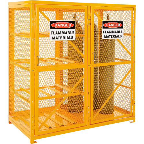 Global Industrial Cylinder Storage Cabinet 2 Door Combo 8 Horizontal/9 Cylinder Capacity (WB493357)