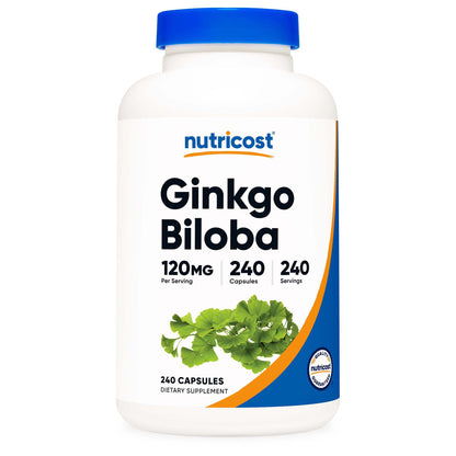 nutricost® Dietary Supplement Ginko Biloba 120 mg Strength Capsule 240 Per Bottle (1270262_BT)