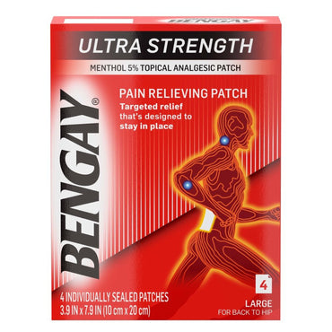 Bengay® Ultra Strength Topical Pain Relief 5% Strength Menthol Patch 4 per Box (701520_CS)
