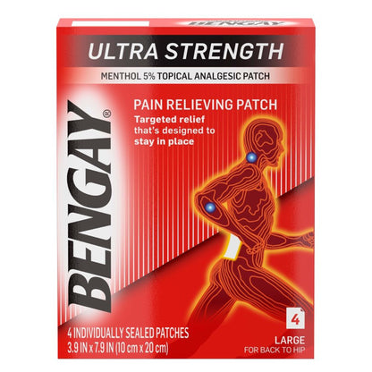 Bengay® Ultra Strength Topical Pain Relief 5% Strength Menthol Patch 4 per Box (701520_CS)