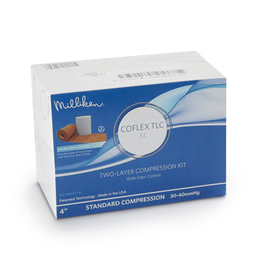 CoFlex® TLC XL with Indicators 2 Layer Compression Bandage System 4 Inch X 5-2/5 Yard / 4 Inch X 7 Yard Self-Adherent / Pull On Closure Tan NonSterile 35 to 40 mmHg (787749_CS)